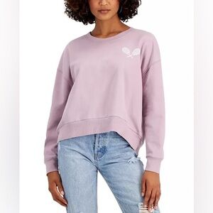 REBELLIOUS ONE Juniors' Tennis Club Front/Back Graphic Sweatshirt